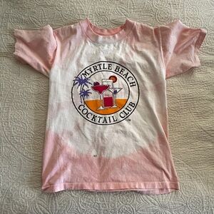 Men’s Pink Tie Dye Graphic Tee Myrtle Beach Cocktail Club size M